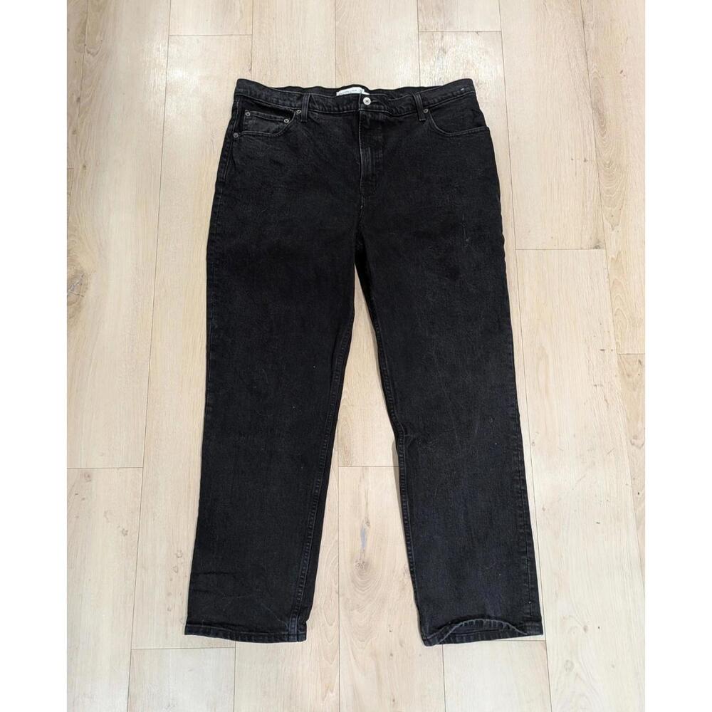 Womens Abercrombie & Fitch 90s Straight Ultra High Rise Black Jeans Size 34/18R
